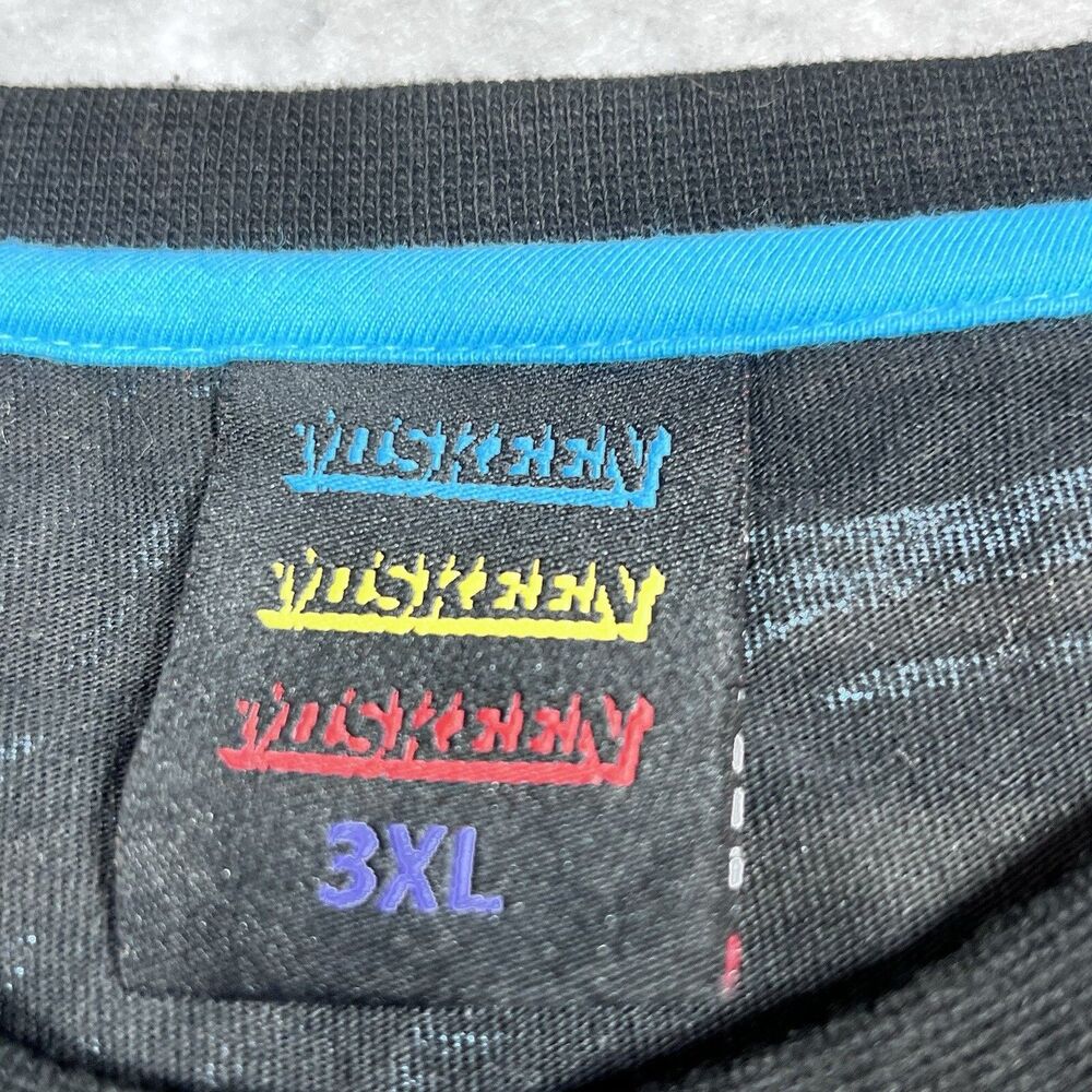 Vintage Miskeen T Shirt Mens 3XL Multicolor 3D Black Short Sleeve Hip Hop Y2K - Picture 10 of 12